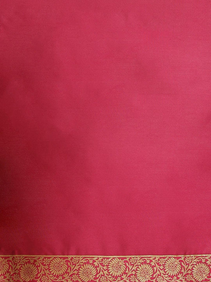 Pink Woven Design Brocade Saree - ShopLibas