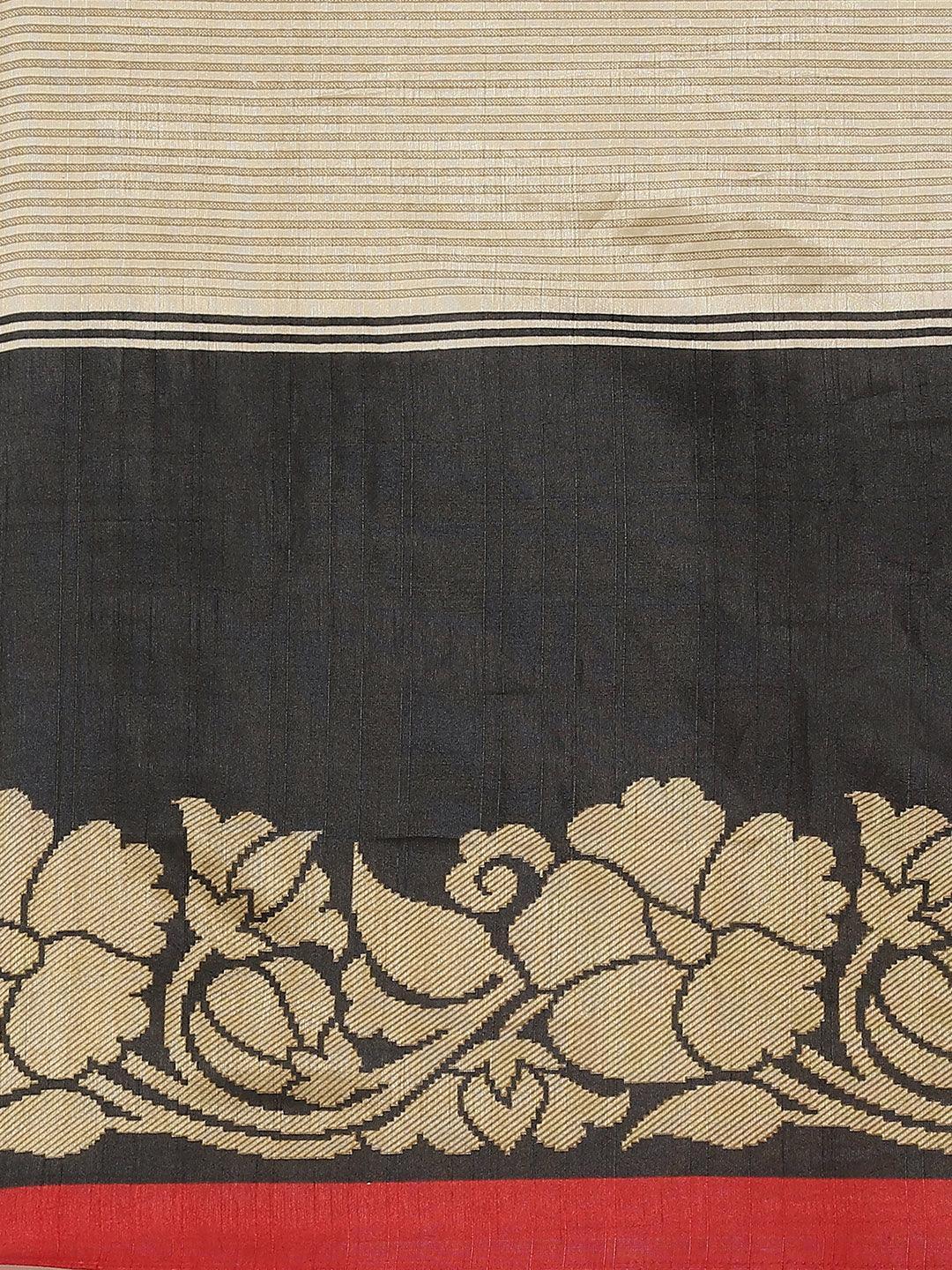 Multicoloured Printed Cotton Silk Saree - ShopLibas