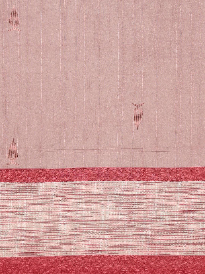 Pink Printed Cotton Silk Saree - ShopLibas