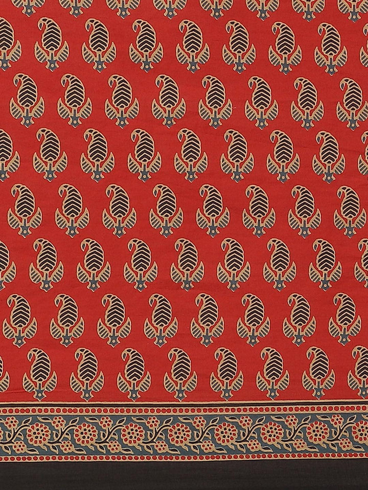Multicoloured Printed Cotton Saree - ShopLibas