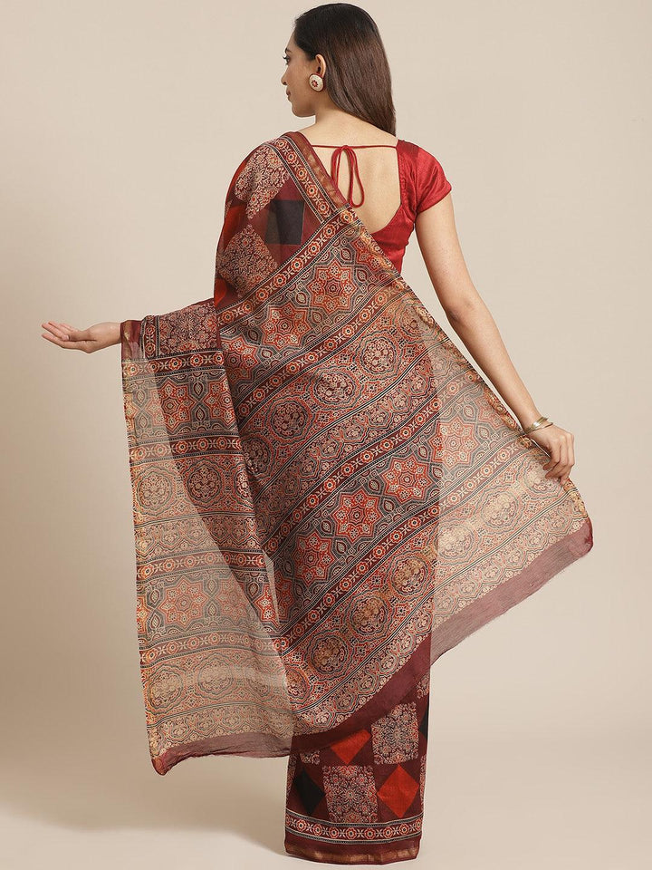 Multicoloured Chanderi Silk Saree - ShopLibas