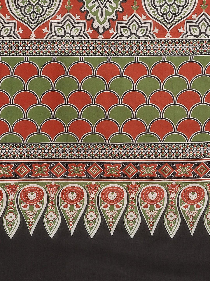 Multicoloured Printed Cotton Saree - ShopLibas