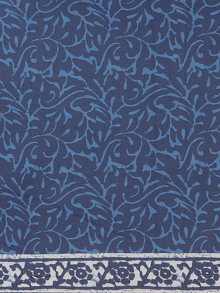 Blue Striped Cotton Saree - ShopLibas