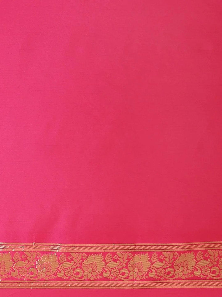 Pink Woven Design Silk Saree - ShopLibas