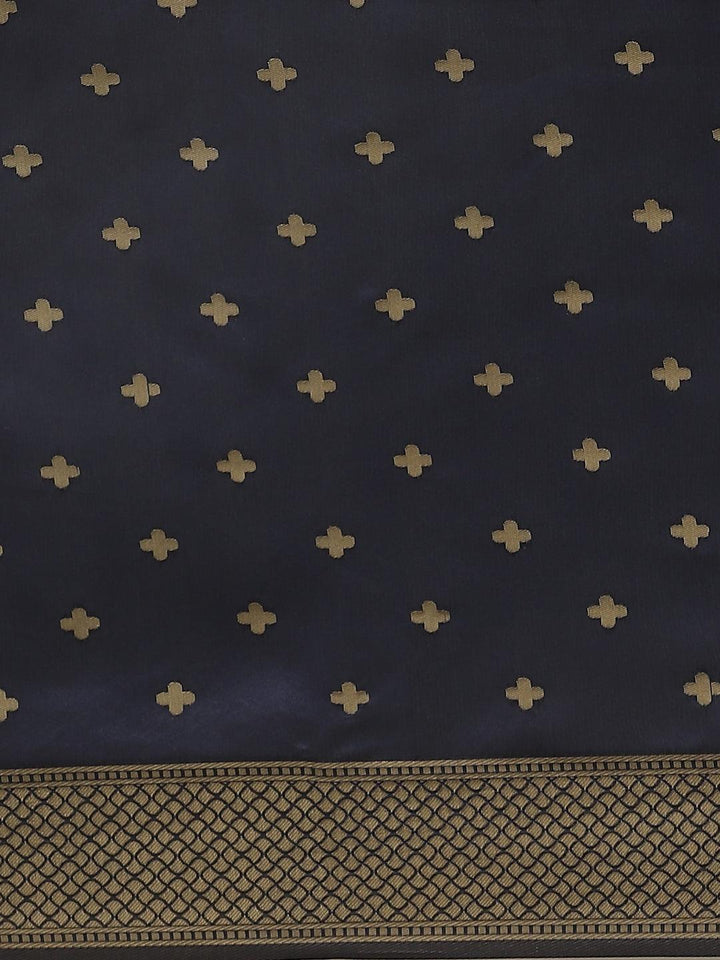 Blue Woven Design Silk Saree - ShopLibas