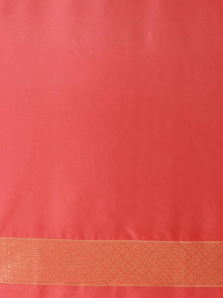 Pink Woven Design Silk Saree - ShopLibas