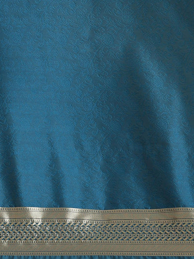 Blue Woven Design Silk Saree - ShopLibas
