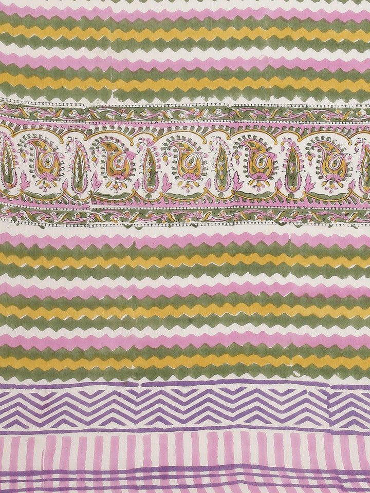 Pink Printed Cotton Saree - ShopLibas