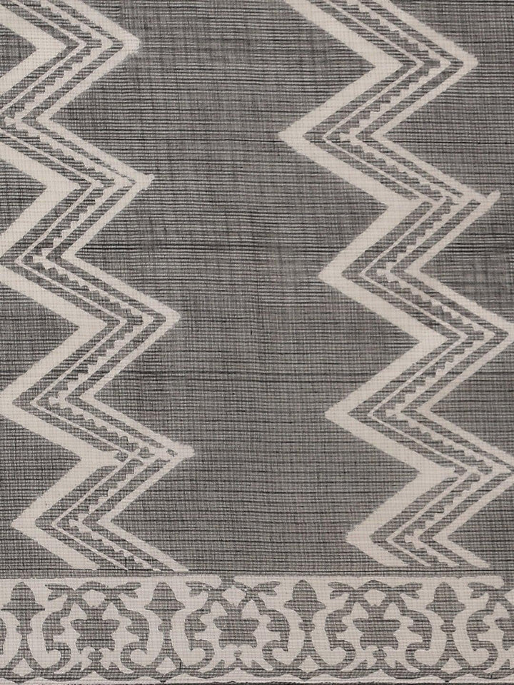 Black Woven Design Cotton Blend Saree - ShopLibas