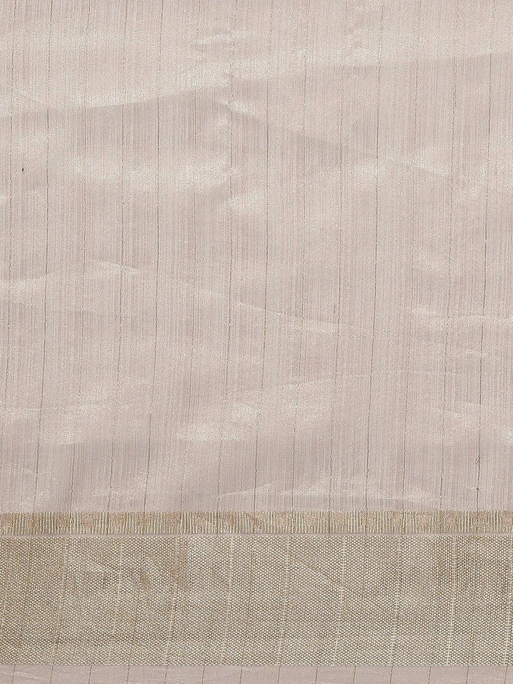 Pink Woven Design Silk Blend Saree - ShopLibas