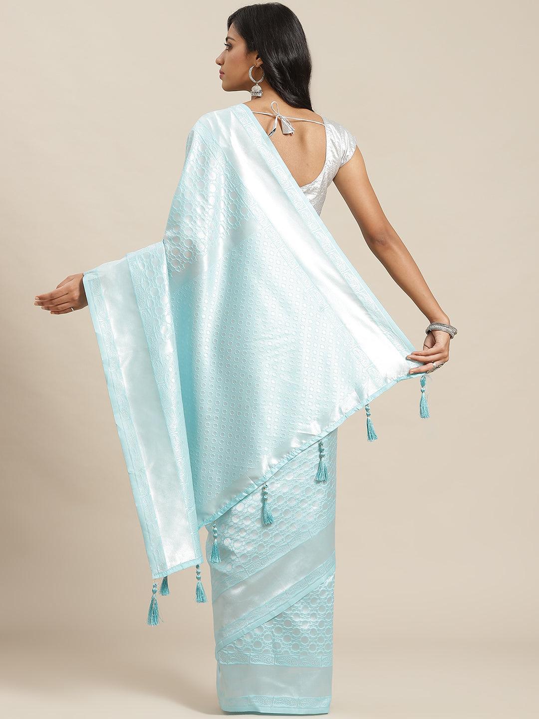 Blue Woven Design Art Silk Saree - ShopLibas