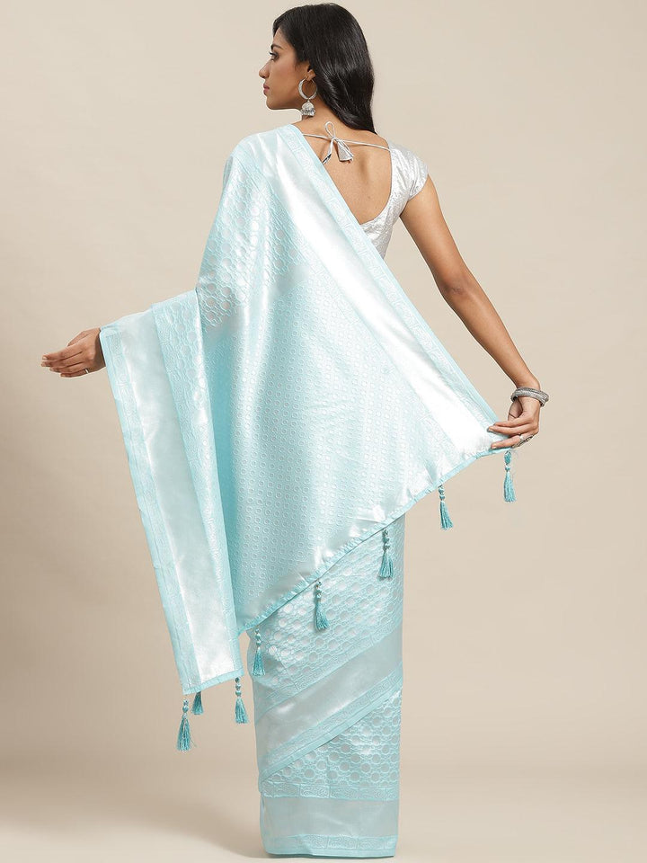 Blue Woven Design Art Silk Saree - ShopLibas