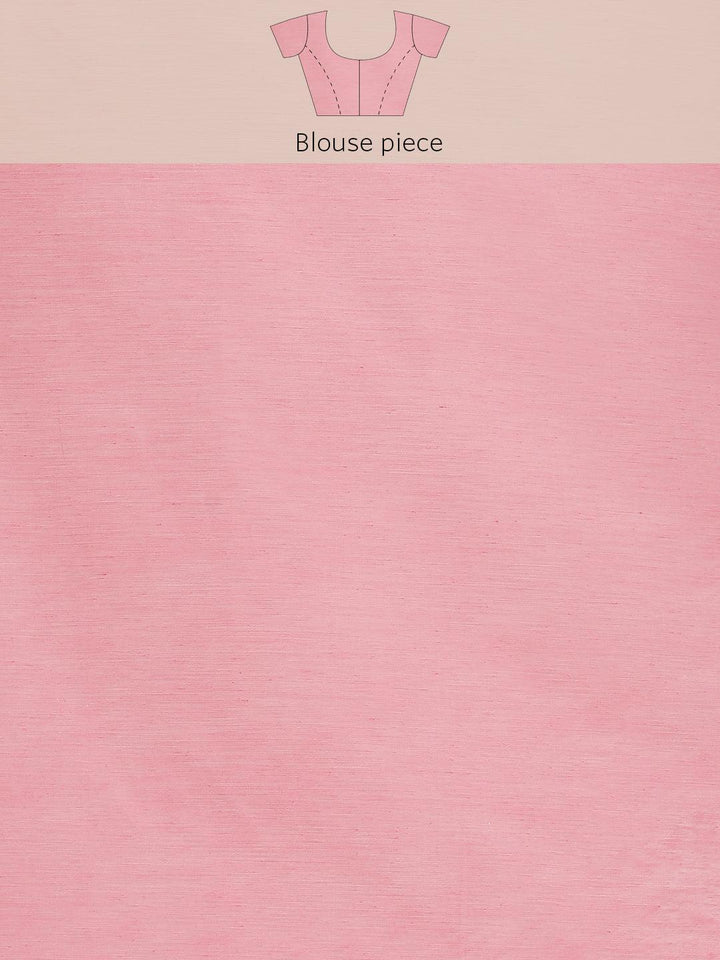 Pink Woven Design Brocade Saree - ShopLibas