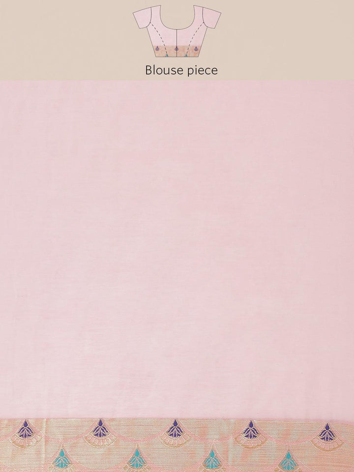 Pink Woven Design Brocade Saree - ShopLibas