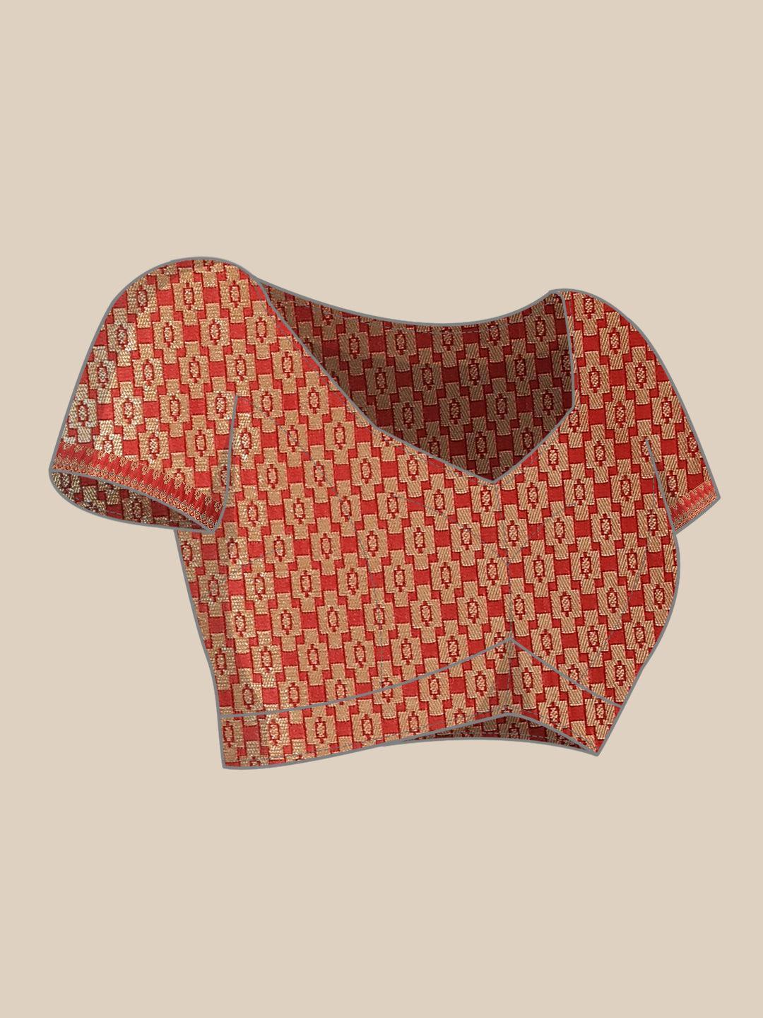 Pink Woven Design Brocade Saree - ShopLibas