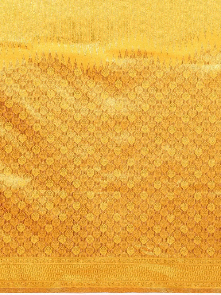 Mustard Woven Design Brocade Saree