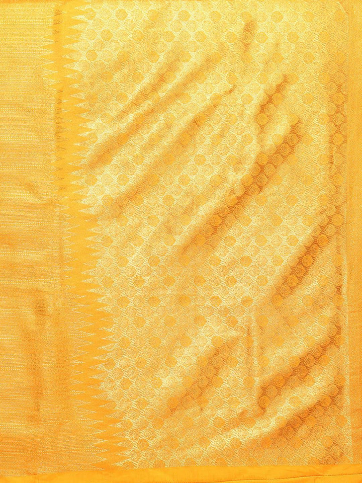 Mustard Woven Design Brocade Saree