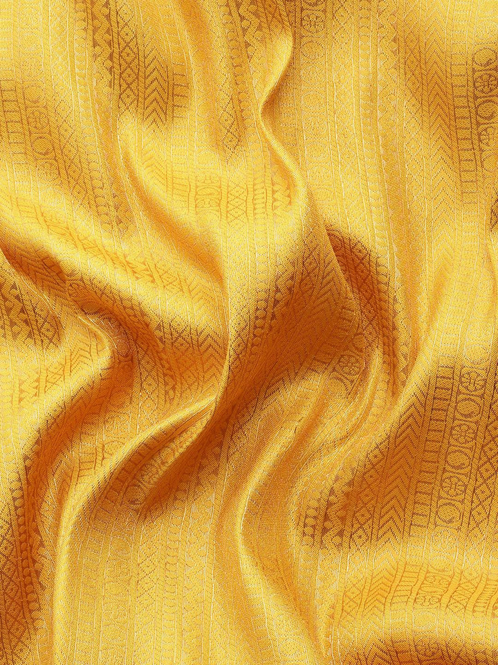 Mustard Woven Design Brocade Saree