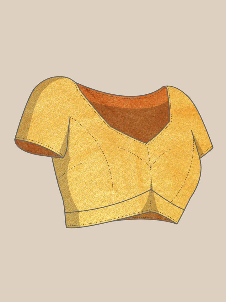 Mustard Woven Design Brocade Saree