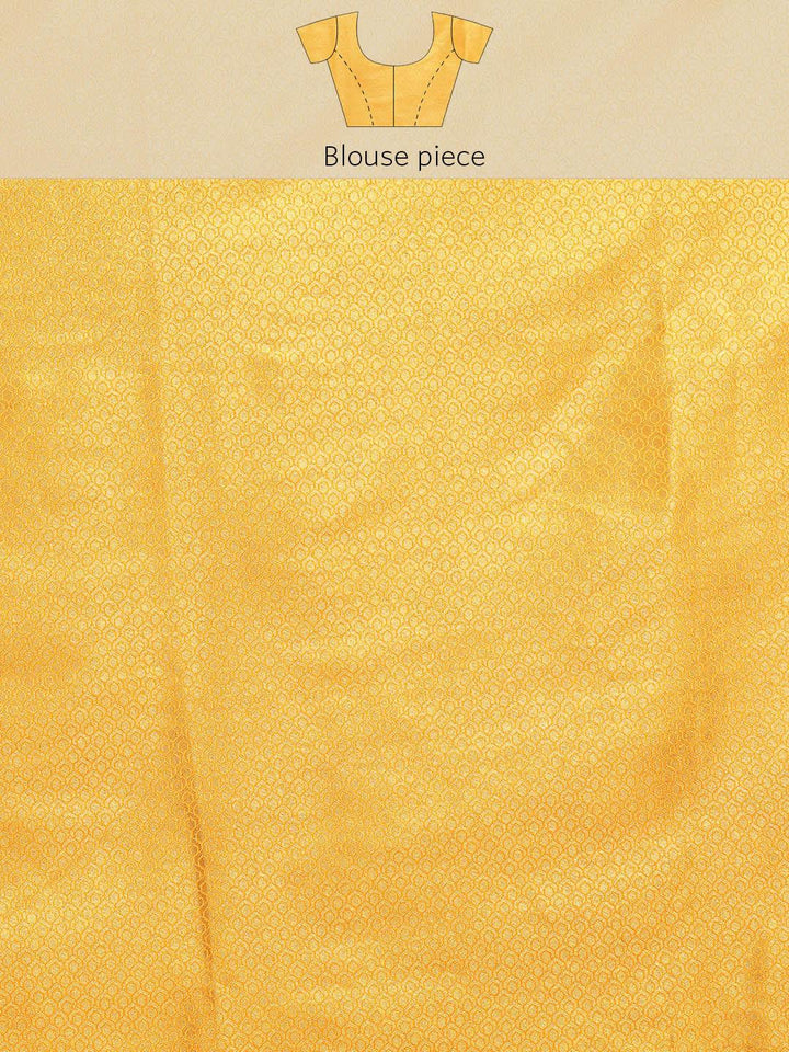 Mustard Woven Design Brocade Saree
