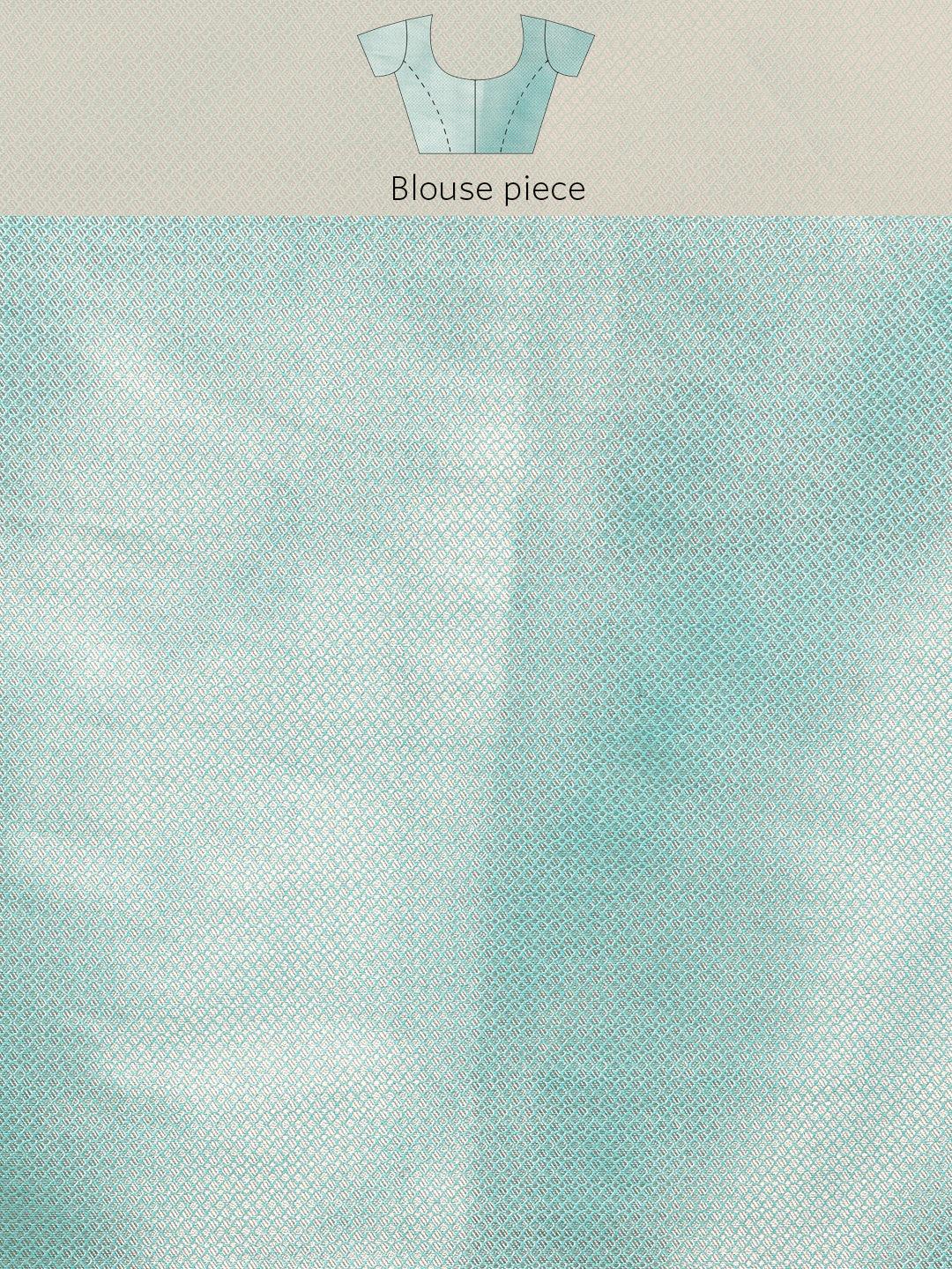 Turquoise Blue Woven Design Brocade Saree - ShopLibas