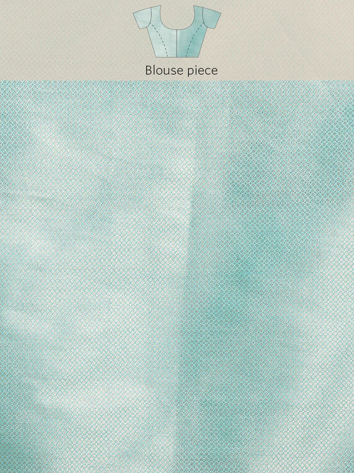 Turquoise Blue Woven Design Brocade Saree - ShopLibas