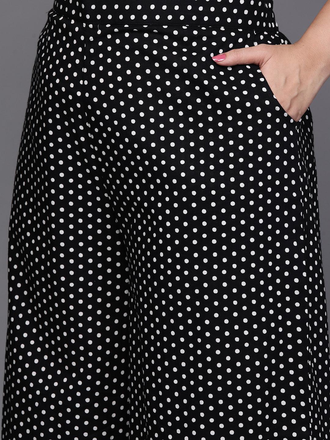Plus Size White Printed Cotton Kurta With Palazzos & Dupatta - Libas 