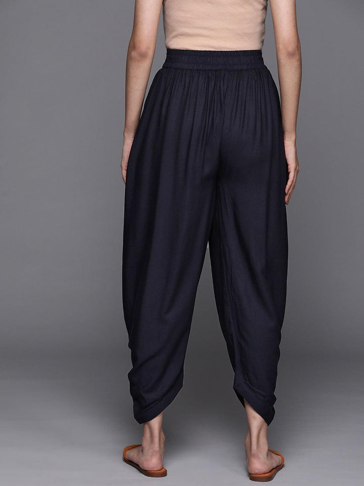 Blue Solid Rayon Salwar Pants - ShopLibas