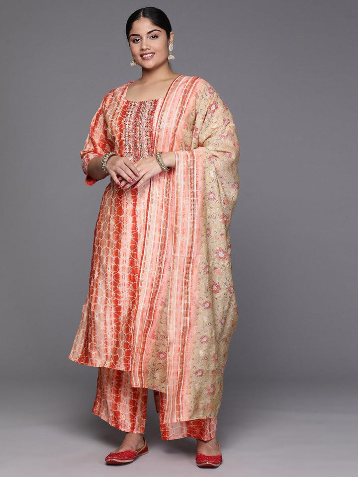 Black Yoke Design Cotton Straight Kurta With Trousers & Dupatta