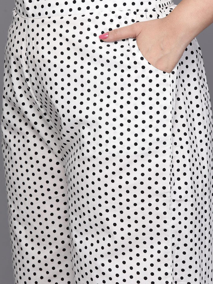 Black Yoke Design Cotton Straight Kurta With Trousers & Dupatta