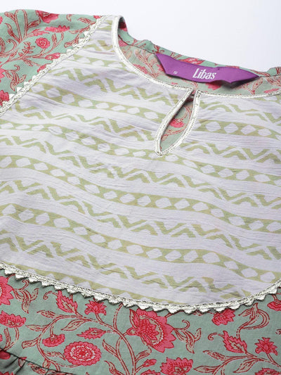 Multicoloured Printed Cotton Suit Set - ShopLibas