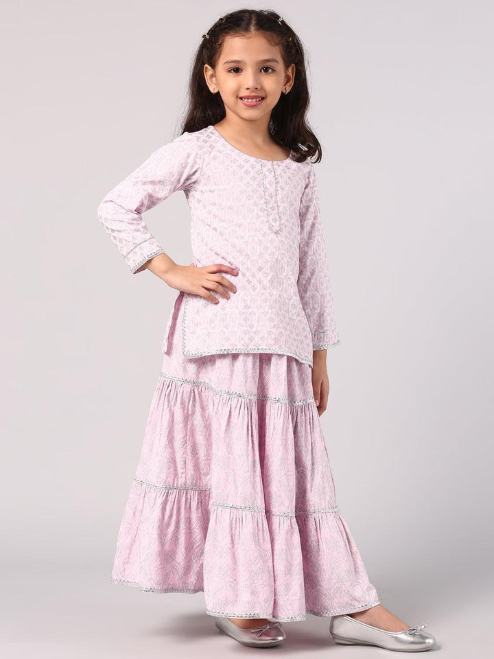 Pink Printed Cotton Suit Set - ShopLibas