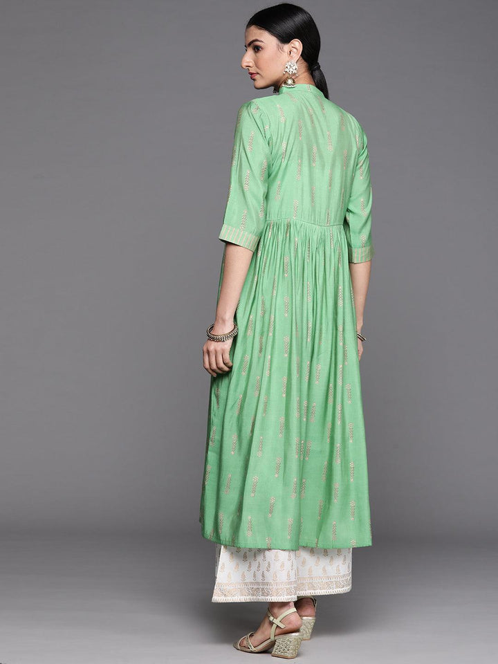 Green Yoke Design Chanderi Silk Kurta - ShopLibas