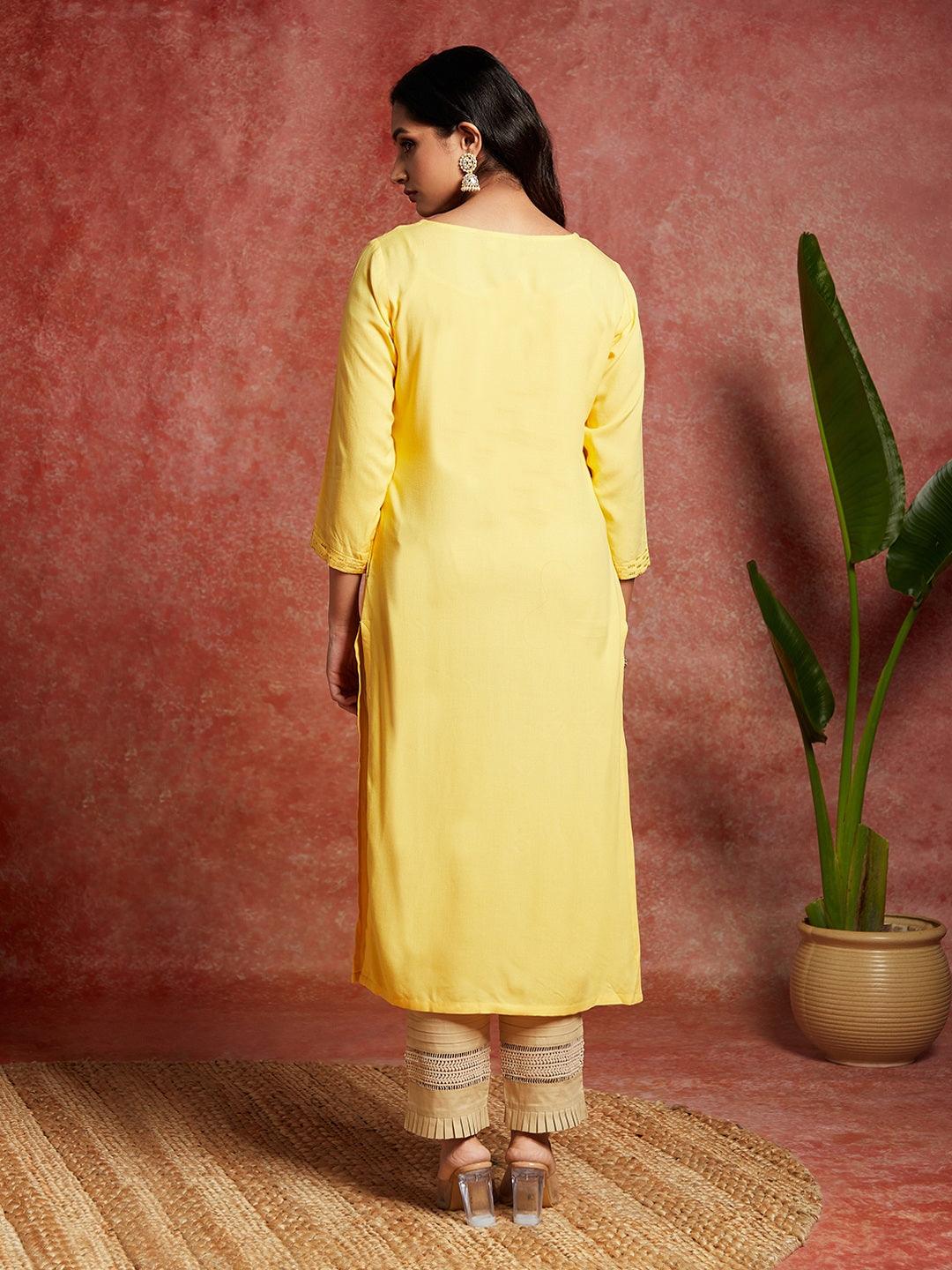 Yellow brand kurtis discount