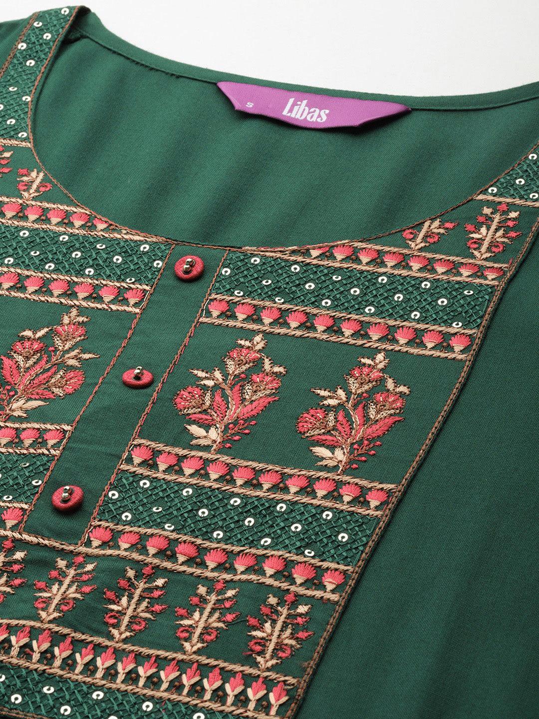 Green Yoke Design Rayon Straight Kurta - ShopLibas 