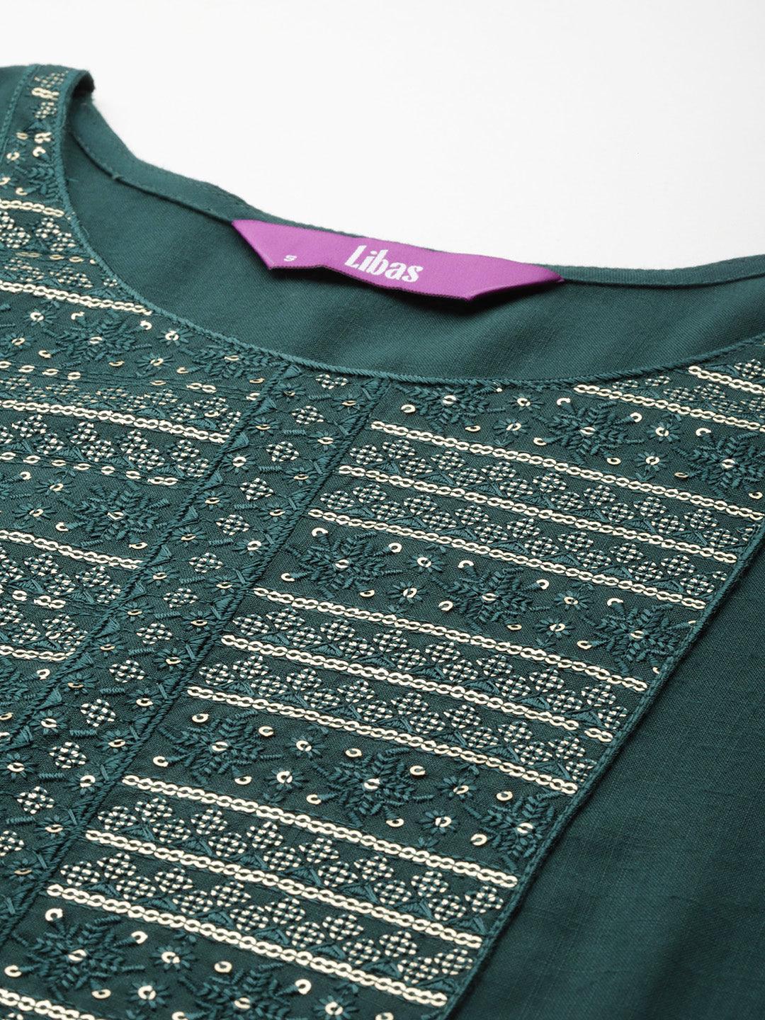 Green Yoke Design Rayon Straight Kurta - ShopLibas 
