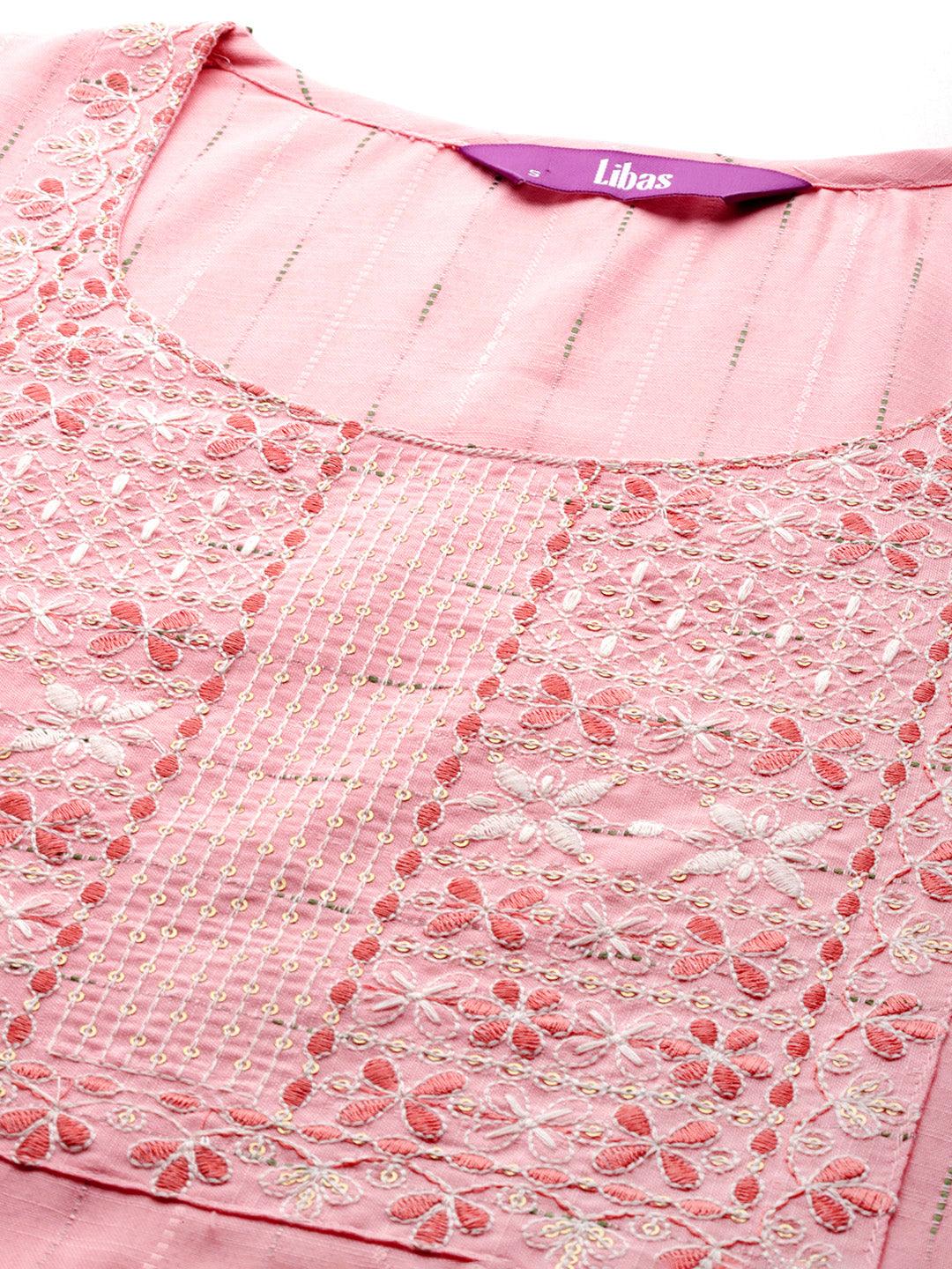 Peach Yoke Design Rayon Straight Kurta - ShopLibas 