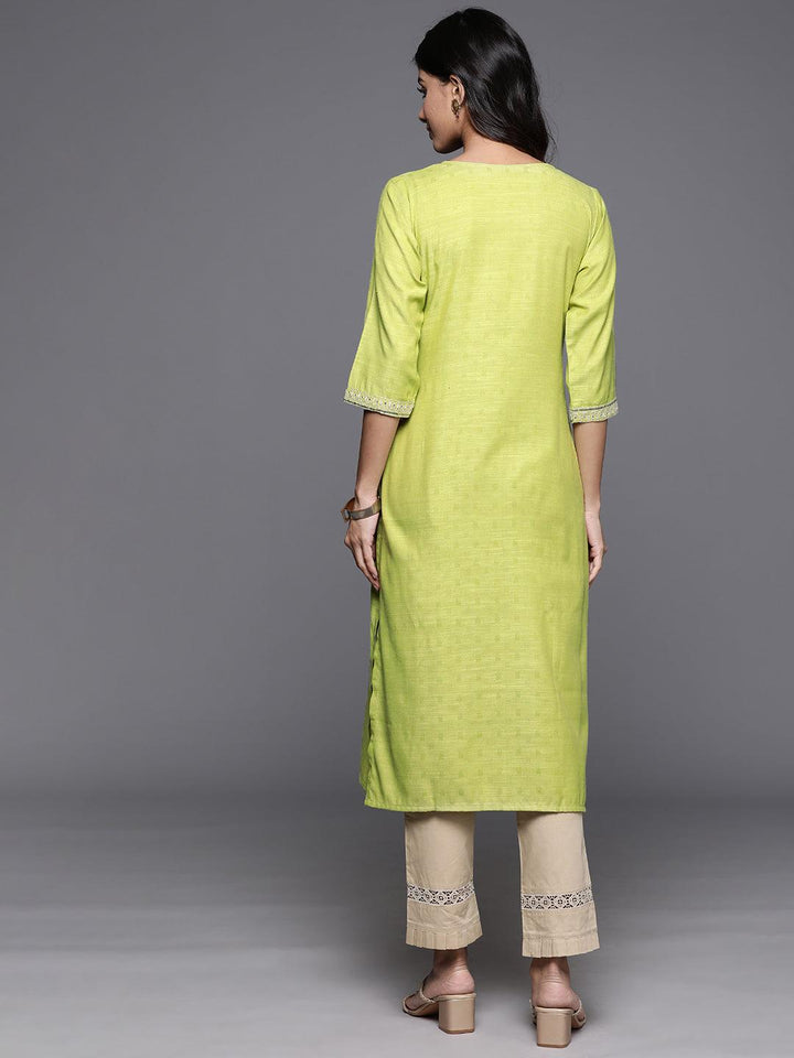 Green Yoke Design Rayon Straight Kurta