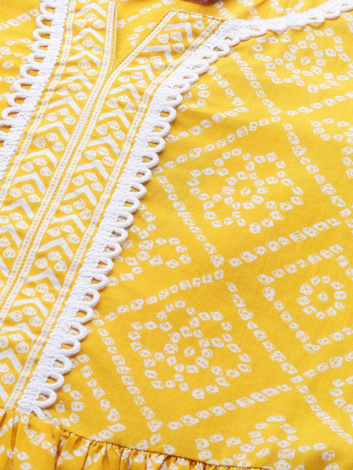 Yellow Printed Cotton Suit Set - ShopLibas