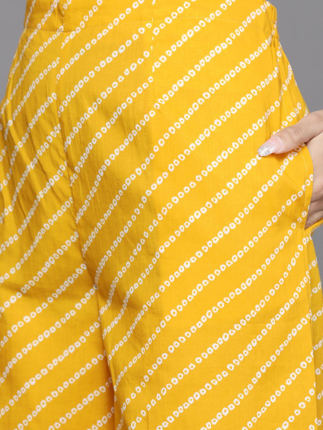 Yellow Printed Cotton Suit Set - ShopLibas