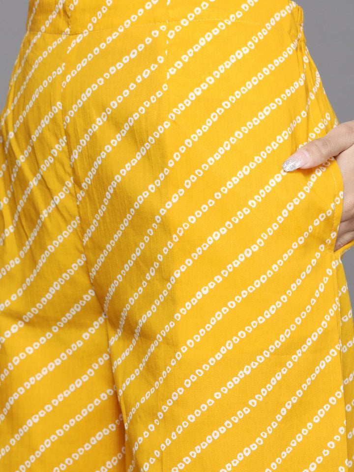 Yellow Printed Cotton Suit Set - ShopLibas