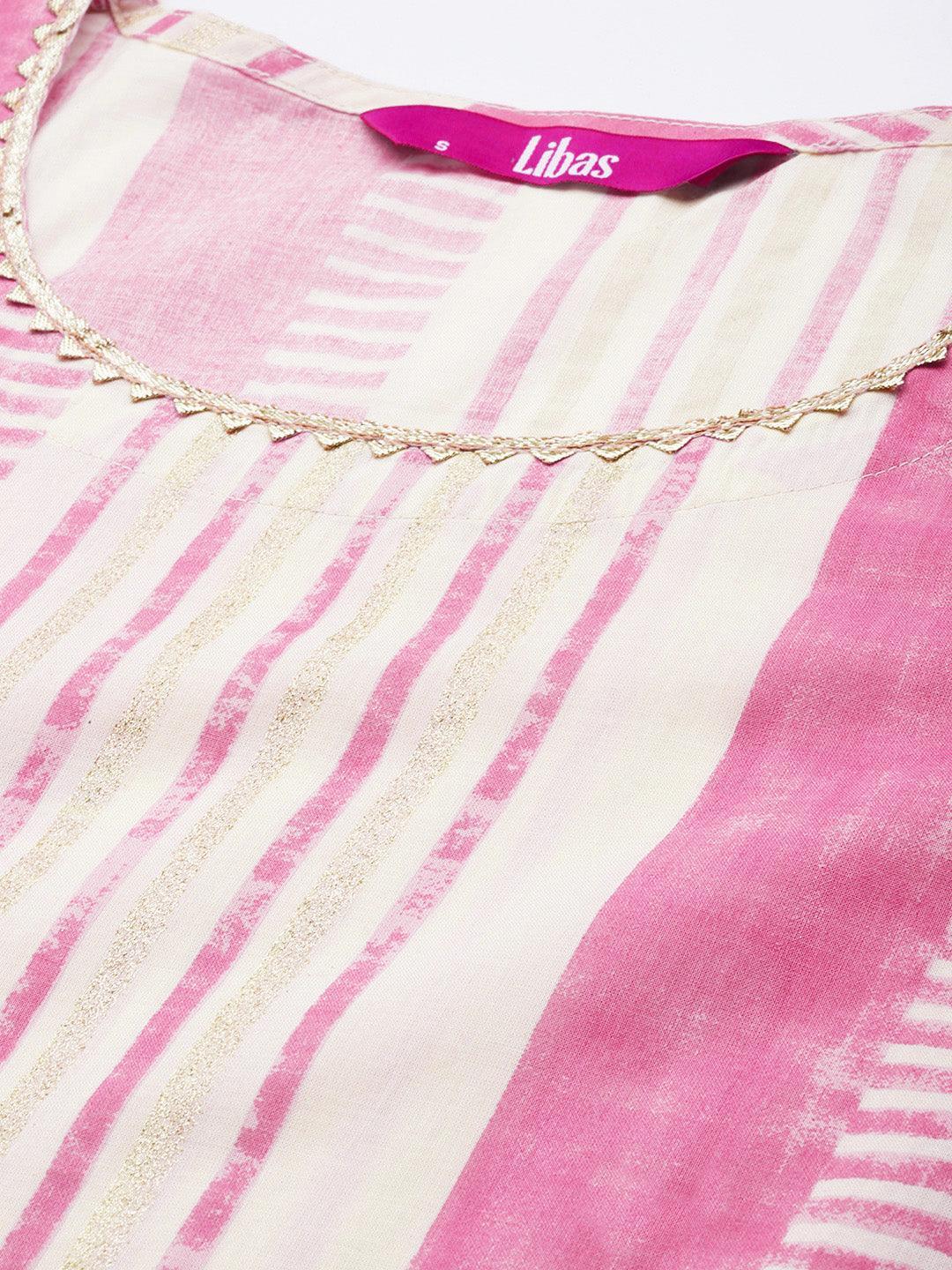 Pink Printed Cotton Suit Set - ShopLibas 