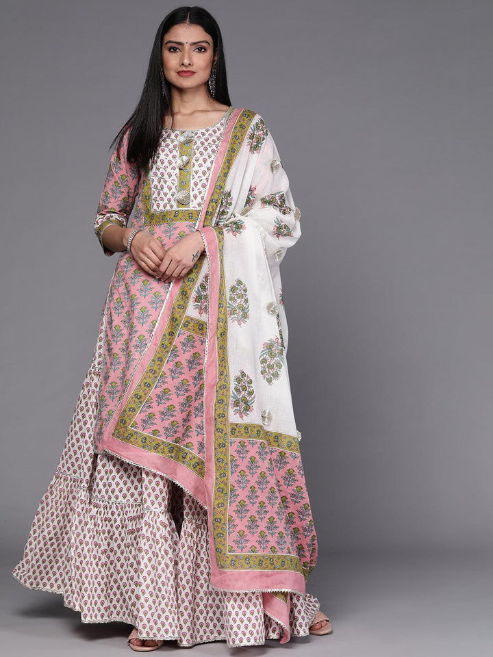 Pink Printed Cotton Suit Set - ShopLibas
