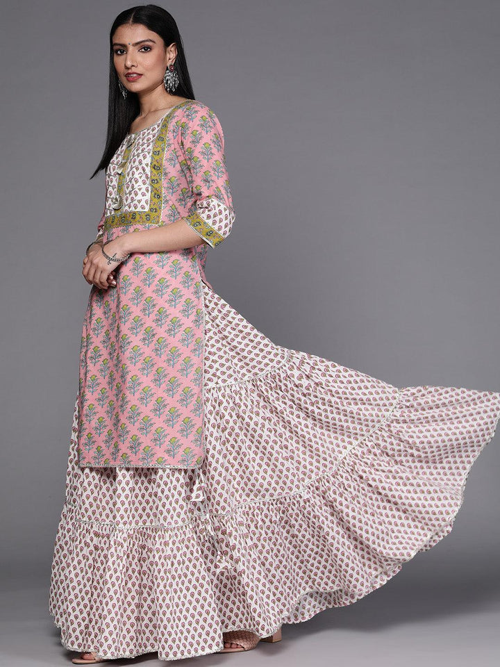 Pink Printed Cotton Suit Set - ShopLibas