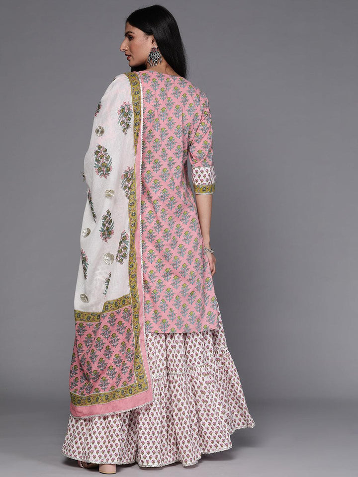 Pink Printed Cotton Suit Set - ShopLibas