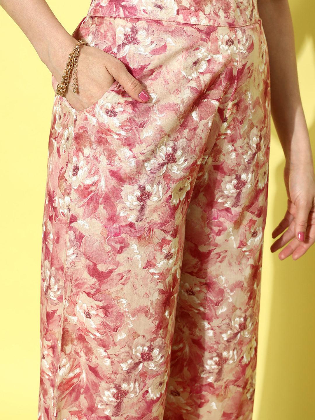 Multi Printed Cotton Top With Palazzos - ShopLibas 
