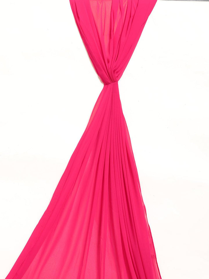 Pink Embellished Georgette Ready to Wear Saree - ShopLibas