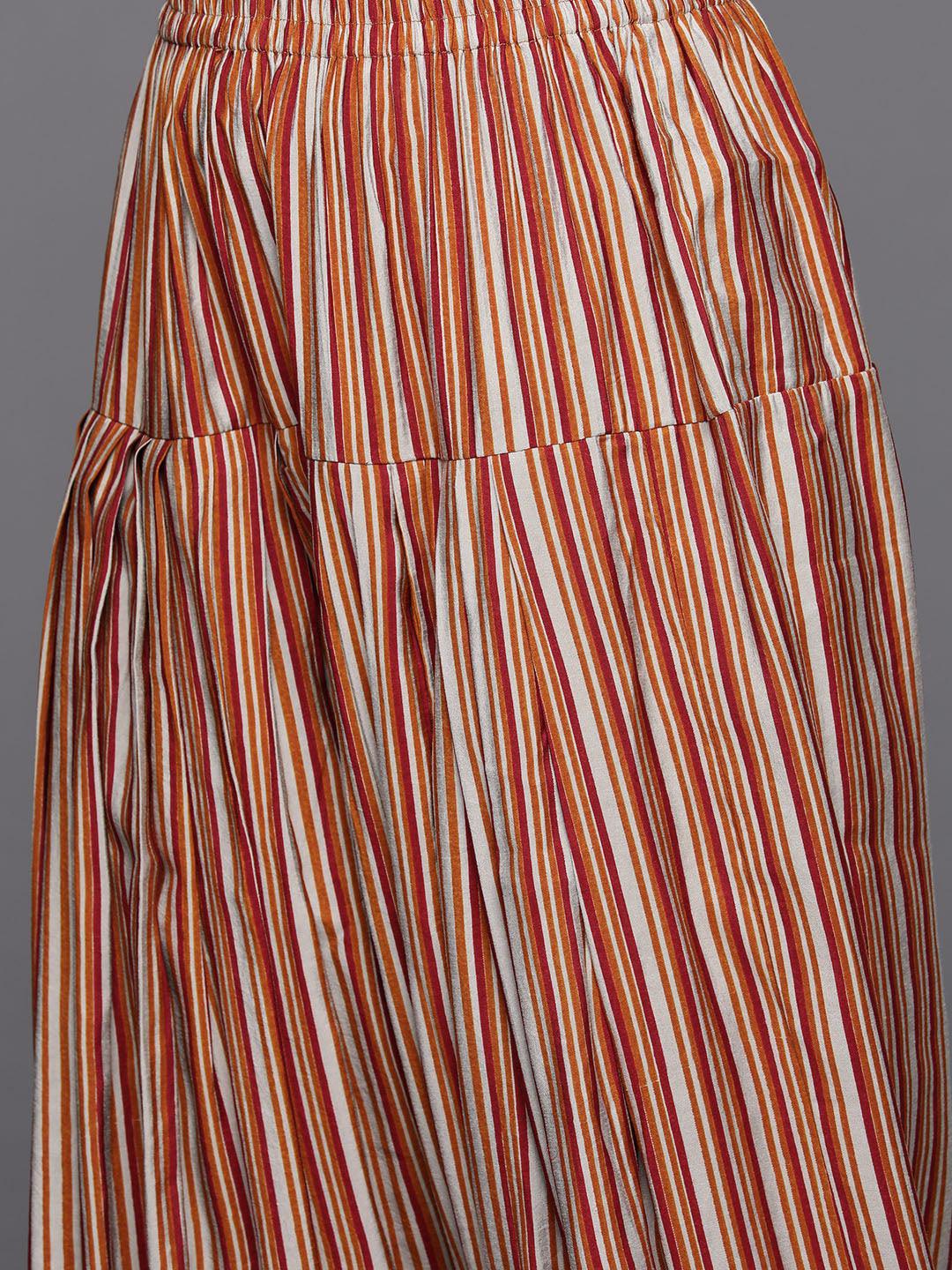 Multi Printed Silk Blend Straight Kurta With Salwar & Dupatta - ShopLibas