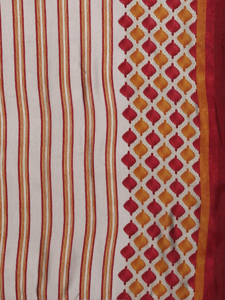 Multi Printed Silk Blend Straight Kurta With Salwar & Dupatta - ShopLibas