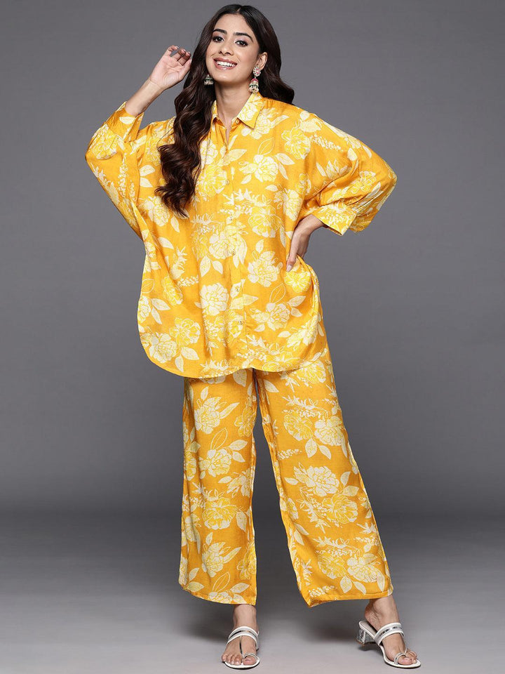 Mustard Printed Cotton Co-Ords
